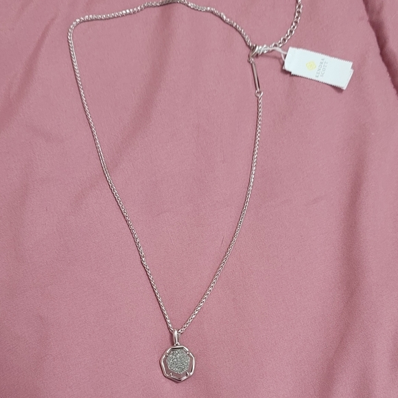 Kendra Scott- Platinum Drusy Necklace New! - Picture 10 of 12